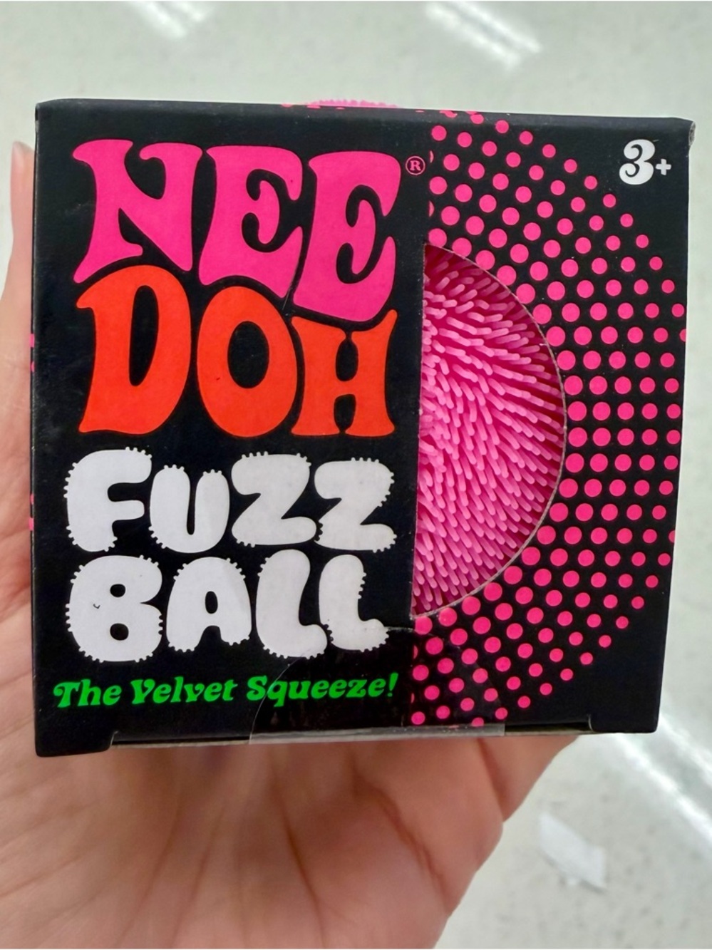 NEE DOH Fuzz Ball - Pink. The Velvet Squeeze